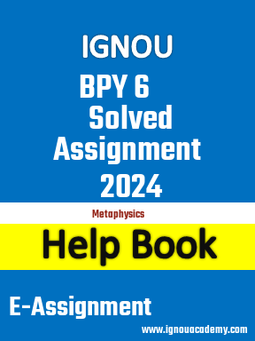 IGNOU BPY 6  Solved Assignment 2024
